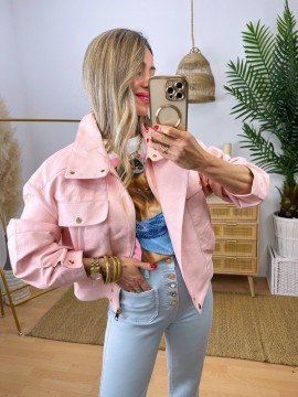 Chaqueta Bolsillos Rosa