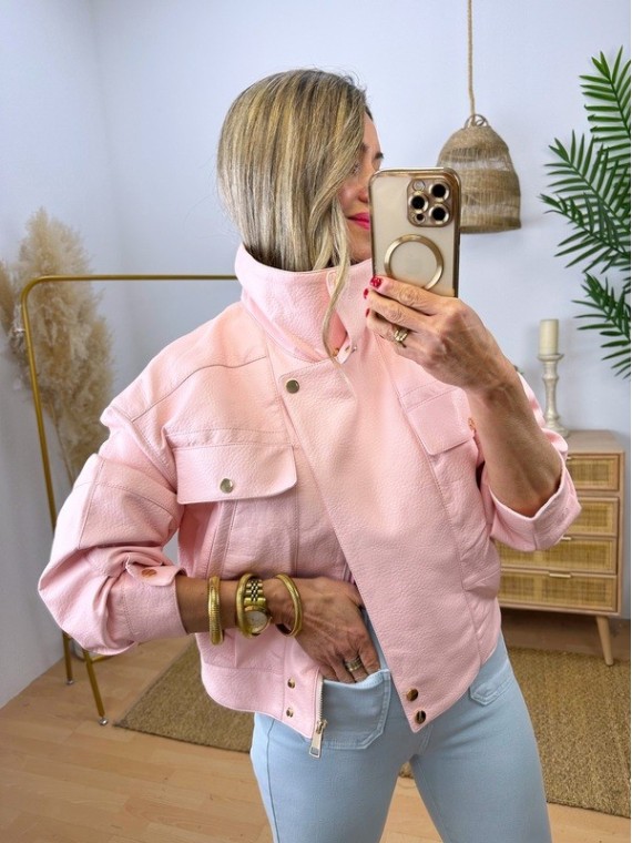 Chaqueta Bolsillos Rosa