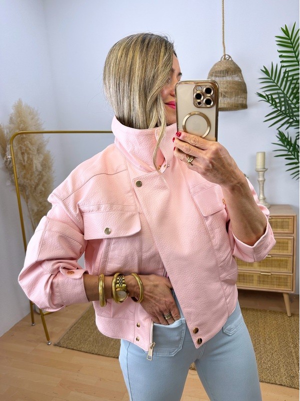 Chaqueta Bolsillos Rosa