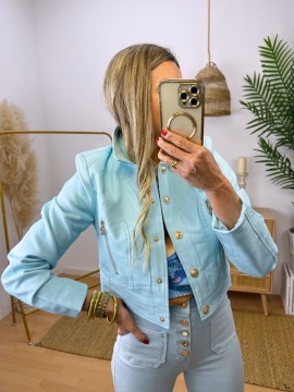 Chaqueta Botones Azul