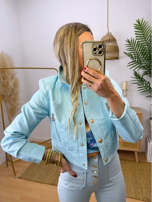 Chaqueta Botones Azul