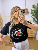 Camiseta Flower Negra