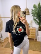 Camiseta Flower Negra
