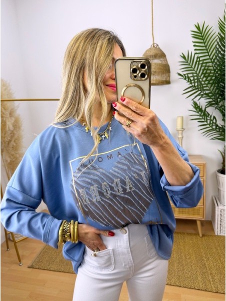 Sudadera Corazón Azul