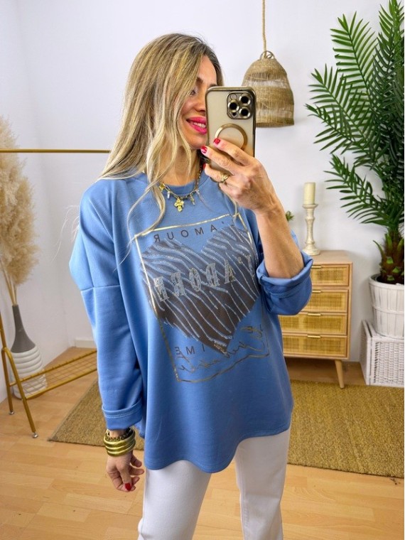 Sudadera Corazón Azul