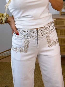 Pantalón Vaquero Blanco Gold