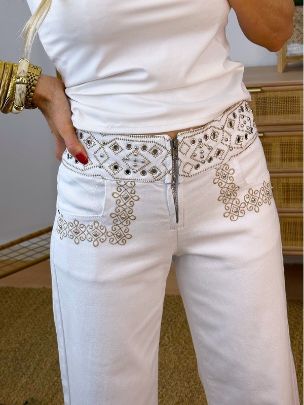 Pantalón Vaquero Blanco Gold