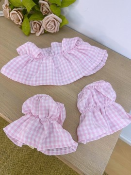 Conjunto Cuello y Puño Rosa