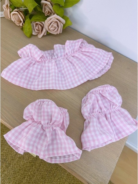 Conjunto Cuello y Puño Rosa