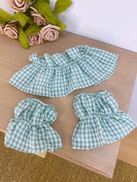 Conjunto Cuello y Puño Verde