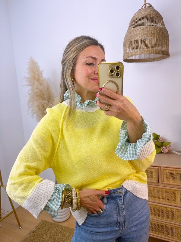 Conjunto Cuello y Puño Verde