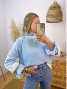 Conjunto Cuello y Puño Azul