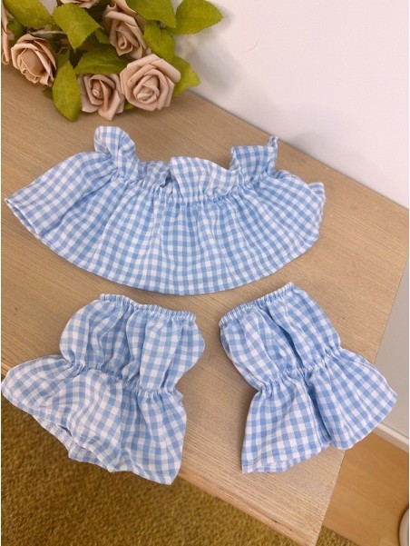 Conjunto Cuello y Puño Azul
