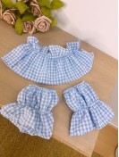 Conjunto Cuello y Puño Azul