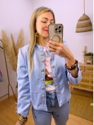Chaqueta Botones Azul