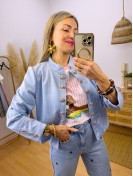 Chaqueta Botones Azul
