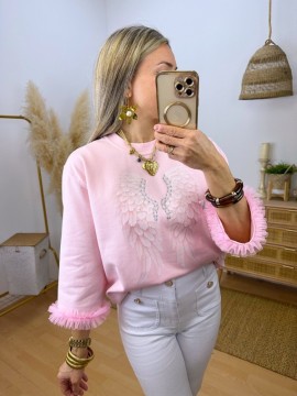 Sudadera Angel Rosa