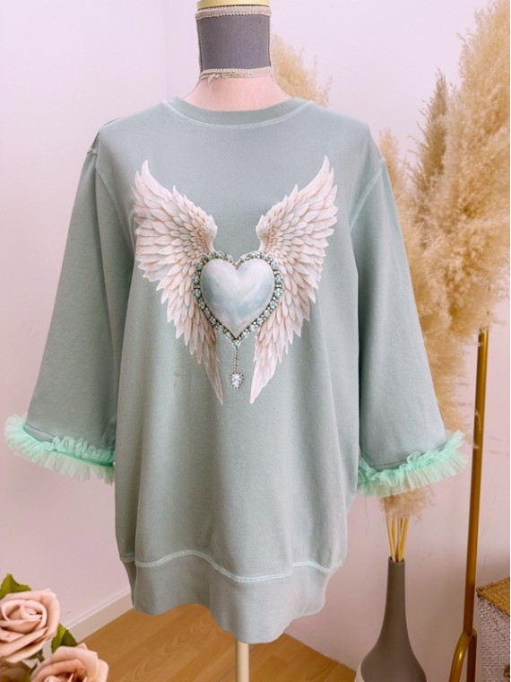 Sudadera Angel Verde Agua