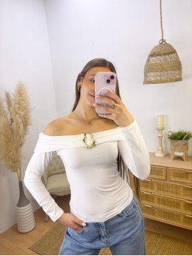 Camiseta Broche Blanca