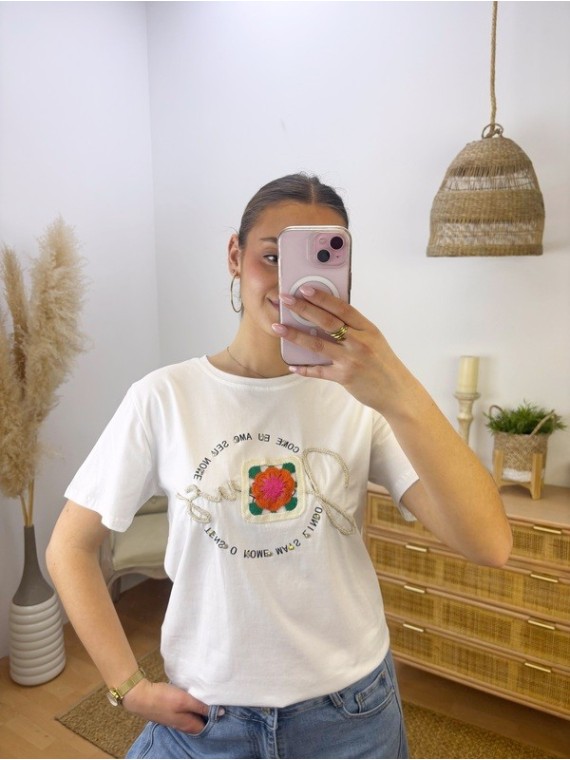 Camiseta Flower Blanca