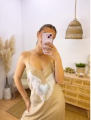 Vestido Lencero Alas Beige