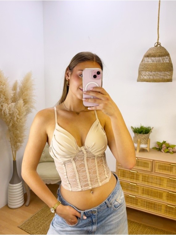 Corsé Encaje Beige