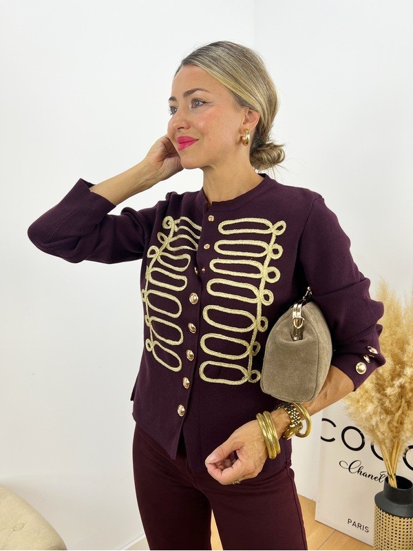 Chaqueta Napoleón granate