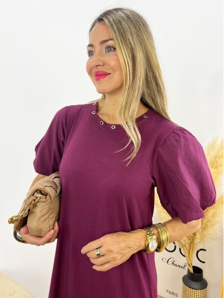 Vestido Aros granate