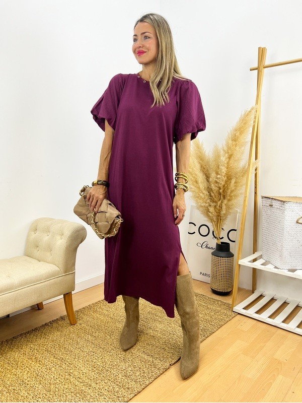 Vestido Aros granate