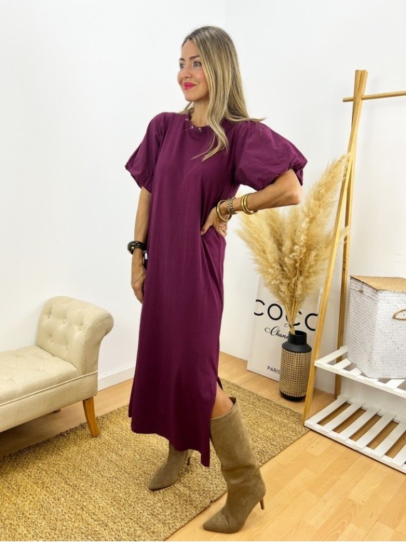 Vestido Aros granate