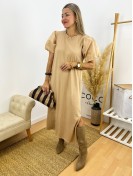 Vestido Aros camel