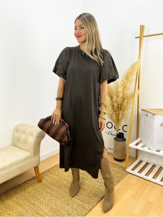Vestido Aros marrón