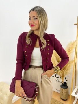 Chaqueta Corchetes granate