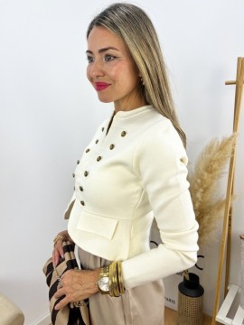 Chaqueta Corchetes beige