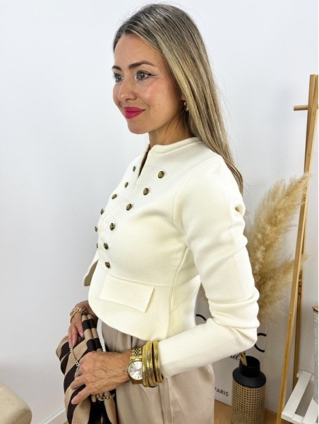 Chaqueta Corchetes beige