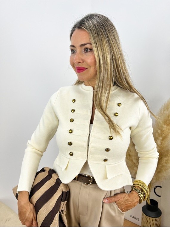 Chaqueta Corchetes beige