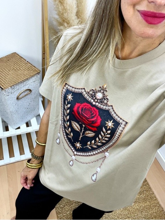 Camiseta Joya camel