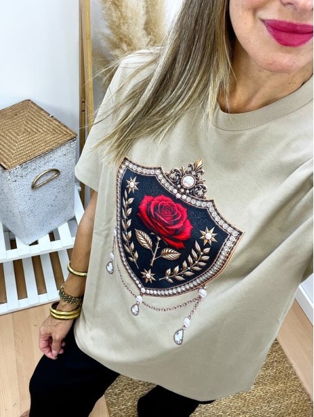 Camiseta Joya camel