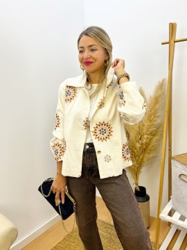 Chaqueta Bordados beige