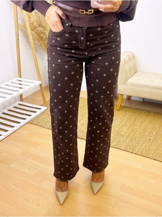 Pantalón Lunares marrón