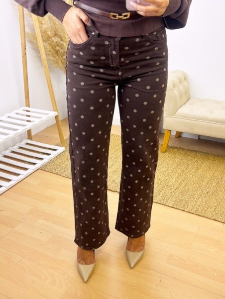 Pantalón Lunares marrón
