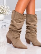 Bota Beige Fruncida