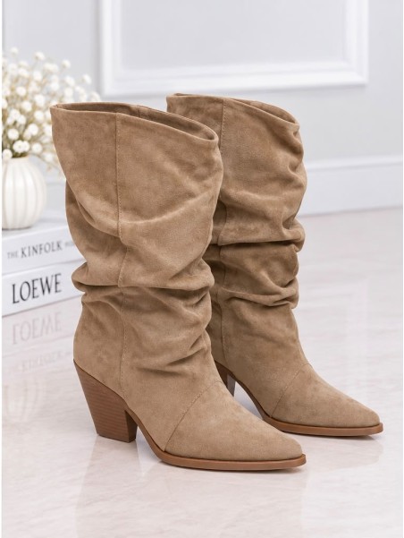 Bota Beige Fruncida