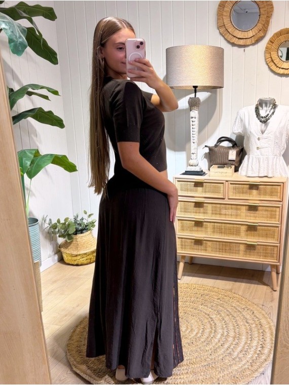 Falda Lentejuelas Marrón