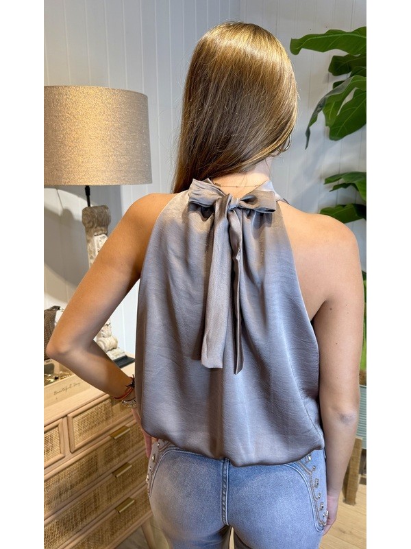 Top Halter Satén Topo