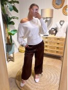 Pantalón Satinado Marrón