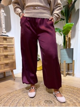 Pantalón Satinado Granate