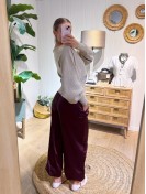 Pantalón Satinado Granate