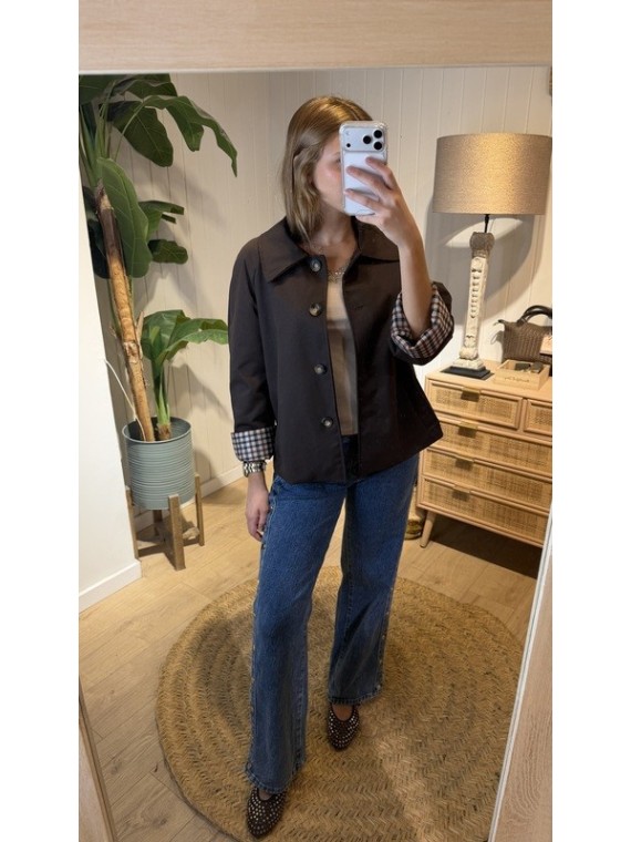 Chaqueta Cuadros Marrón