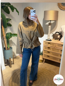 Chaqueta Fruncida Beige